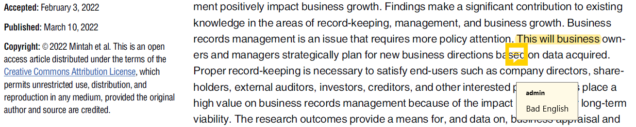 Do business records management affect business growth plos one